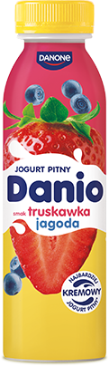 jogurt pitny Danio truskawka jagoda