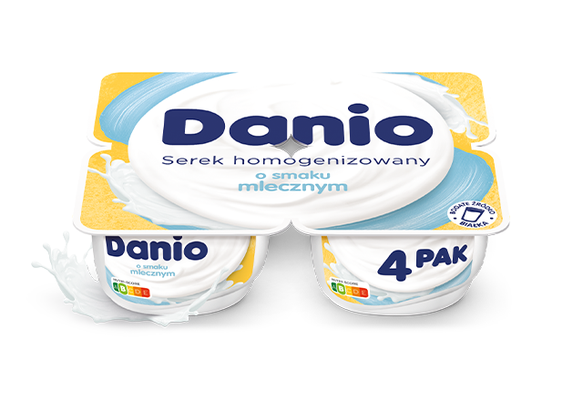Serek homogenizowany Danio o smaku mlecznym 4-pak